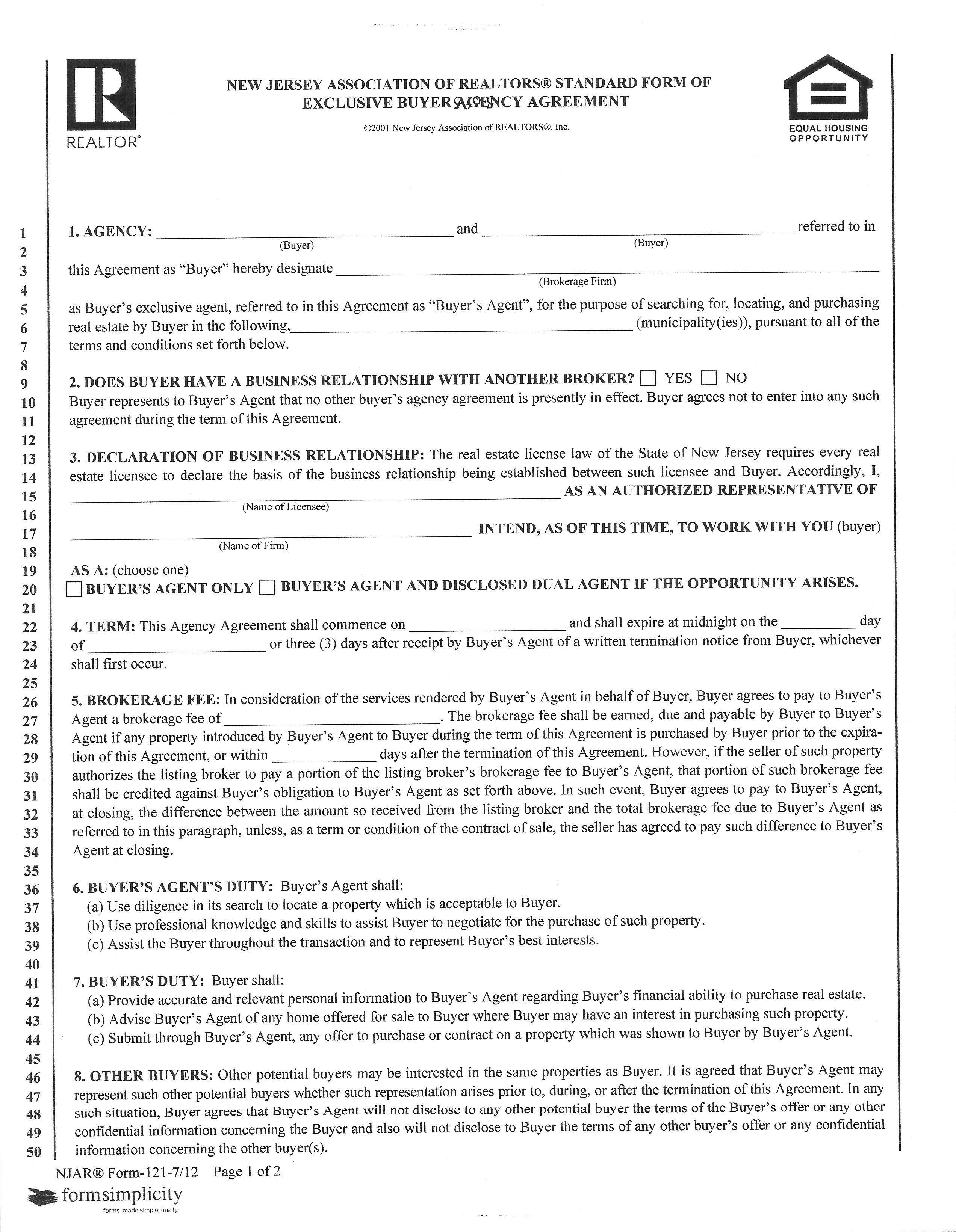 BuyerBrokerForm page 1